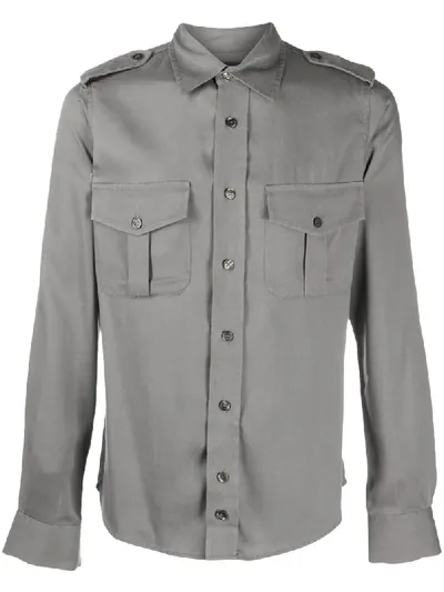 Limitato Photographic-print Safari Shirt In Grey