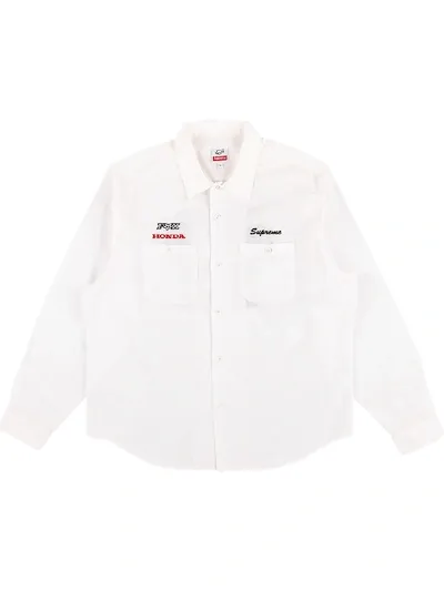 Supreme X Honda X Fox Racing Work Shirt In White