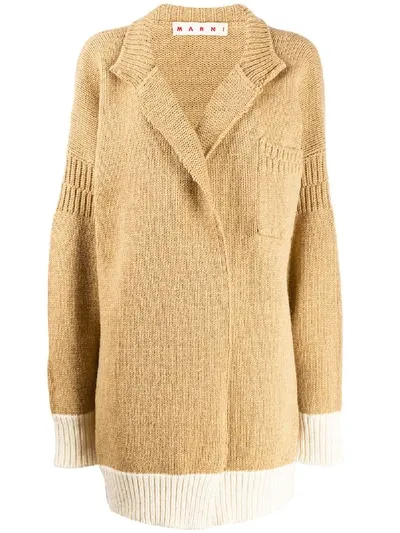 Marni Reconstructed Oversized Cardigan In Brown