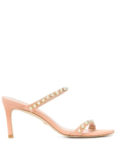 Stuart Weitzman Aleena 75 Embellished Sandals In Pink