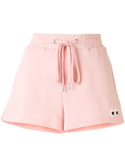 Mostly Heard Rarely Seen 8-bit Drawstring Track Shorts In Pink