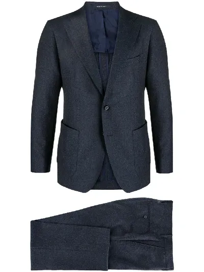 Tagliatore Two-piece Patch Pocket Suit In Blue