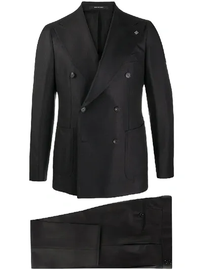 Tagliatore Double-breasted Suit In Black