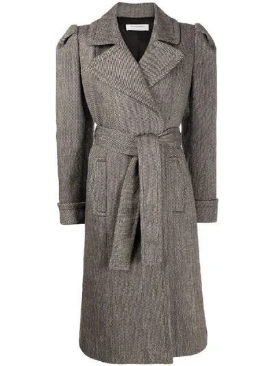 Philosophy Di Lorenzo Serafini Striped Wrap-around Coat In White