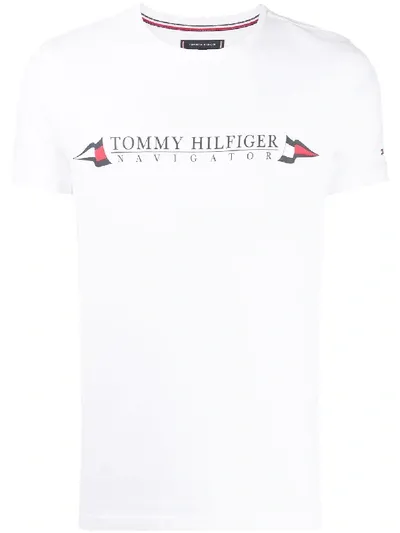 Tommy Hilfiger Logo Print T-shirt In White