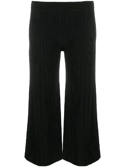 Theory Ribbed Cropped Trousers In Black