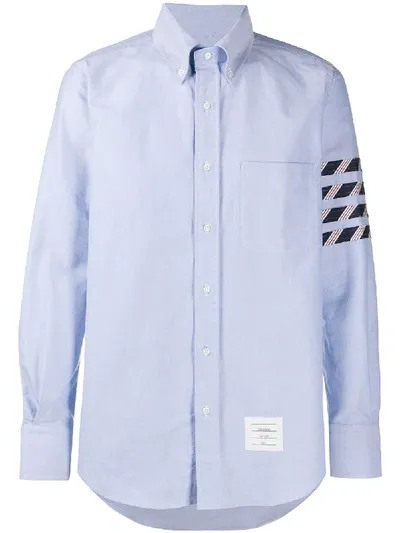 Thom Browne 4-bar Stripe Button-down Shirt In Blue