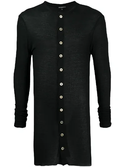 Ann Demeulemeester Sheer Longline Buttoned Top In Black