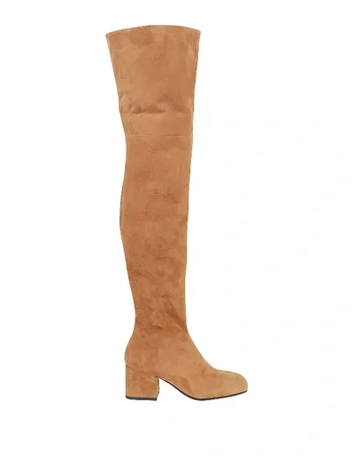 Marni Suede Boots In Camel Color