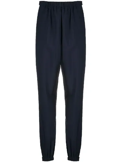 Prada Virgin Wool Track Pants In Blau