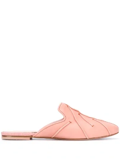 Anna Baiguera Annaflex Stitching-embellished Mules In Pink