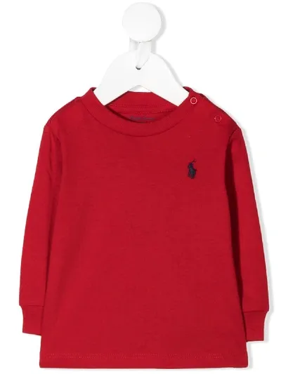 Ralph Lauren Babies' Logo-embroidered Sweatshirt In Red