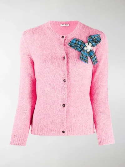 Miu Miu Cardigan Mit Schleife In Rosa