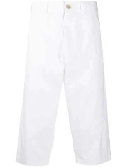 Comme Des Garçons Shirt Cropped-leg Trousers In White