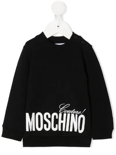 Moschino Babies' Logo Print Sweatshirt In Black