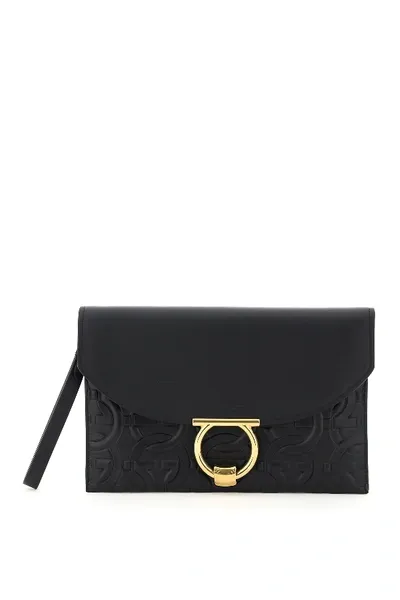 Ferragamo Margot Small Leather Handbag In Black