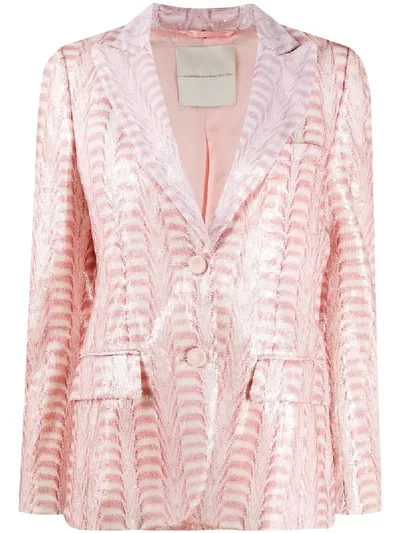 Marco De Vincenzo Geometric Sequinned Blazer In Pink