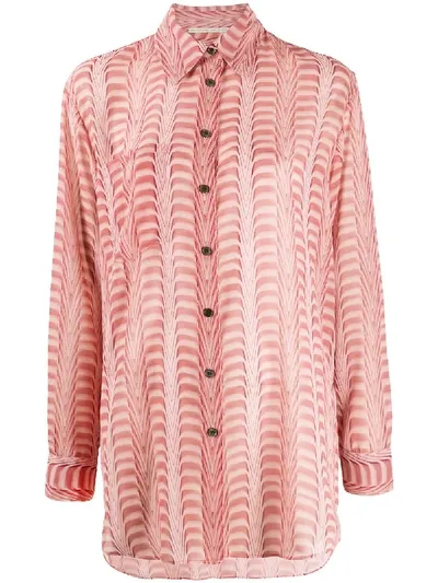 Marco De Vincenzo Geometric Print Shirt In Pink