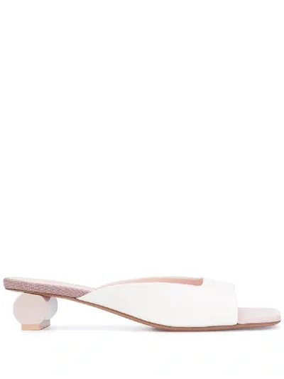 Anna Baiguera Artemis 45mm Cylindrical-heel Sandals In White