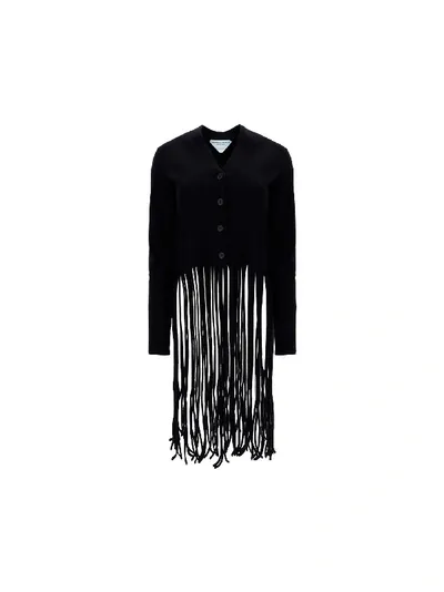 Bottega Veneta Fringed Cardigan In Black