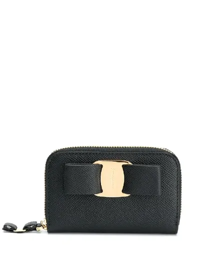 Ferragamo Bow Detail Purse In Black