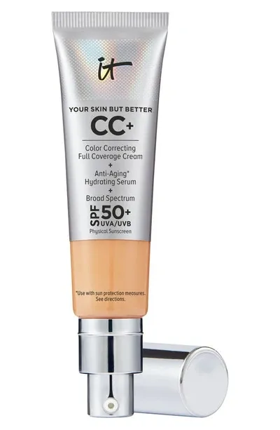 It Cosmetics Cc+ Cream Full Coverage Color Correcting Foundation With Spf 50+ Medium Tan 1.08 oz/ 32 ml