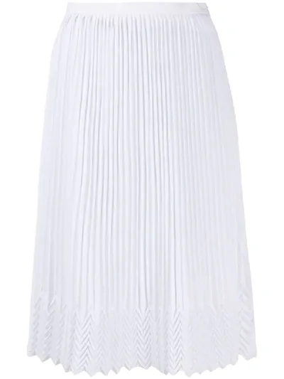 Marco De Vincenzo Pleated Midi Skirt In White