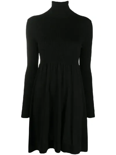 P.a.r.o.s.h Ribbed Roll-neck Dress In Black