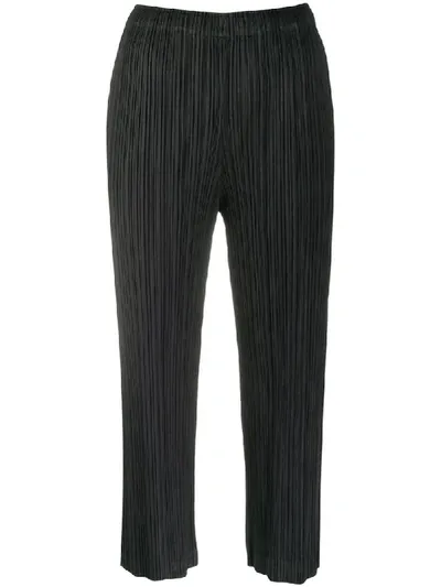 Issey Miyake Pleated Straight-leg Trousers In Black