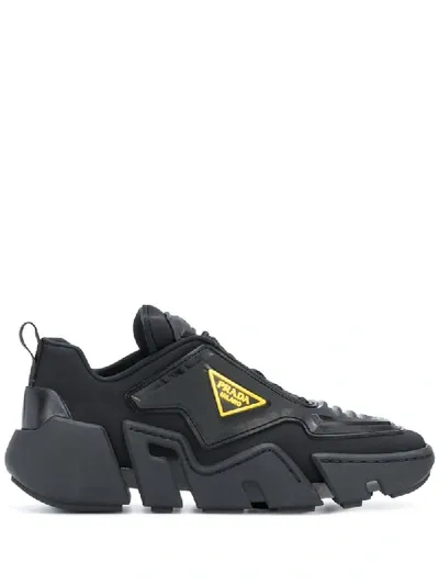 Prada Techno Low-top Sneakers In Black