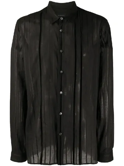 Ann Demeulemeester Striped Ribbon Shirt In Black