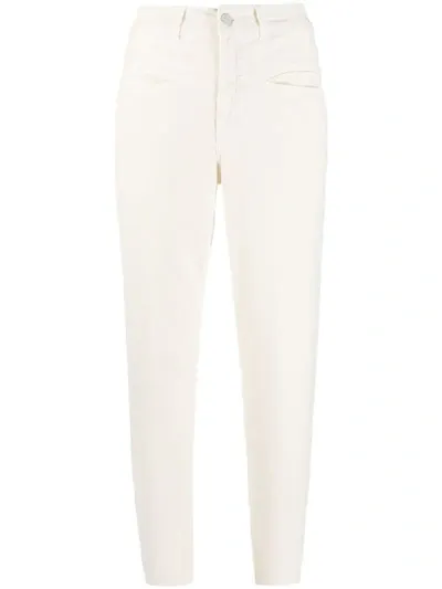 Closed High-waisted Trousers In Neutrals