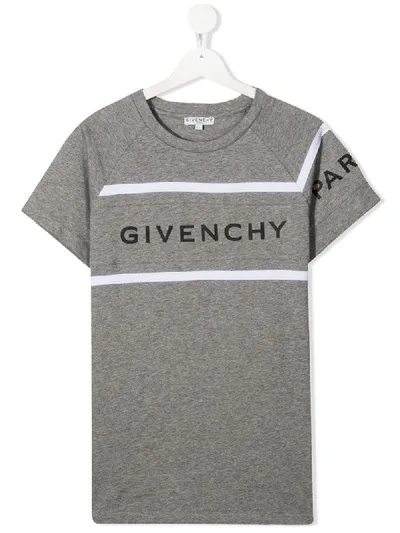 Givenchy Teen Logo Print Shortsleeved T-shirt In Grey