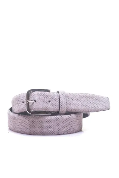 Canali Leather Belt Beige Leather Man