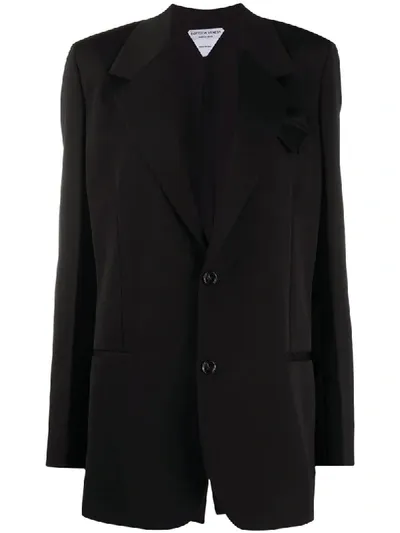 Bottega Veneta Long-sleeve Single-breasted Blazer In Black