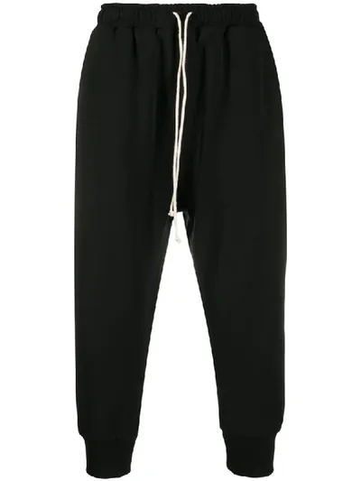 Alchemy Cropped Dropped-crotch Track Trousers In Black