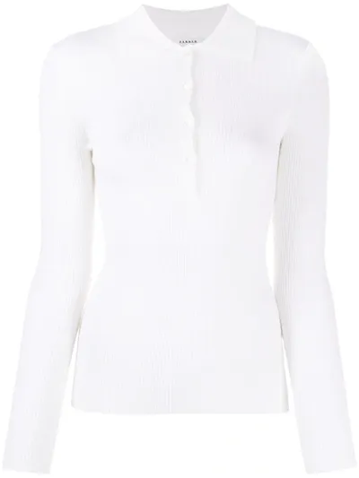 P.a.r.o.s.h Glitter Ribbed-knit Polo Top In White