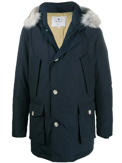 Woolrich Arctic Parka Coat In Blue