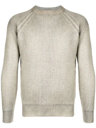 Avant Toi Plain Fitted Jumper In Grey