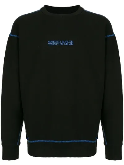 Marcelo Burlon County Of Milan Sweatshirt Mit Kontrastnähten In Black