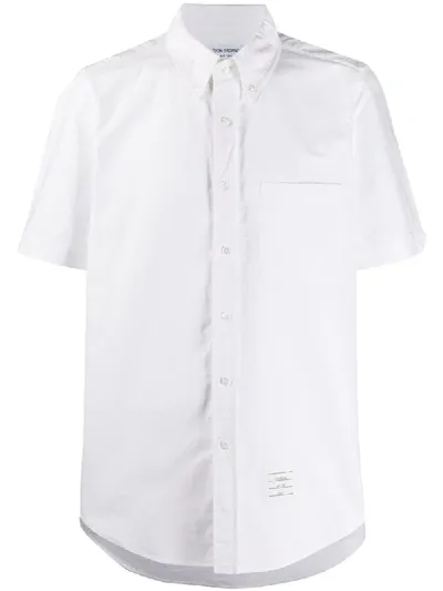 Thom Browne Short-sleeved Oxford Shirt In White