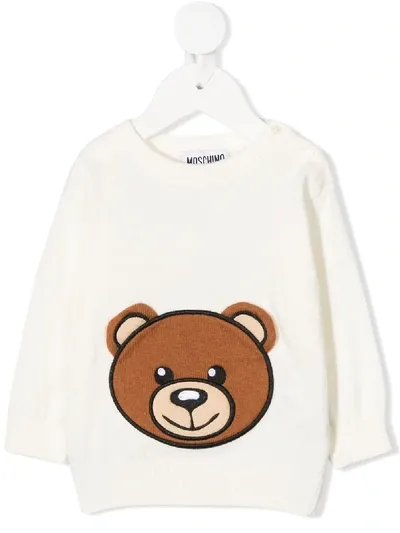 Moschino Babies' Bear Motif Jumper In White