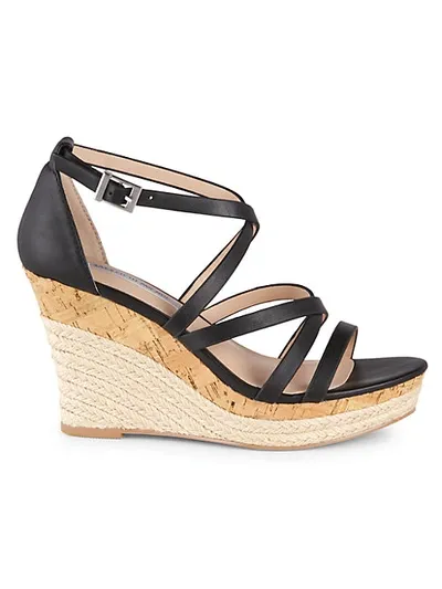 Saks Fifth Avenue Espadrille Platform Wedge Sandals In Black