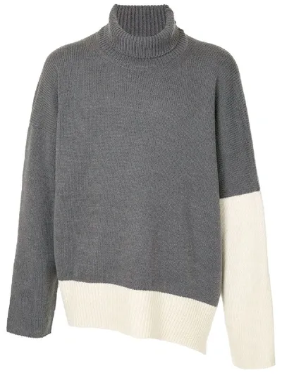 Sulvam Colour Block Jumper In Grey