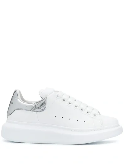 Alexander Mcqueen Metallic Oversized Low-top Sneakers In White