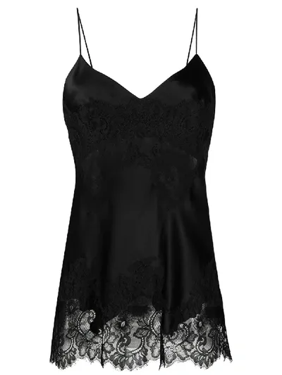 Ermanno Scervino Floral Silk Camisole In Black