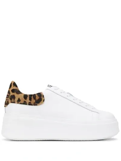 Ash Moby Genuine Calf Hair Platform Sneaker In White