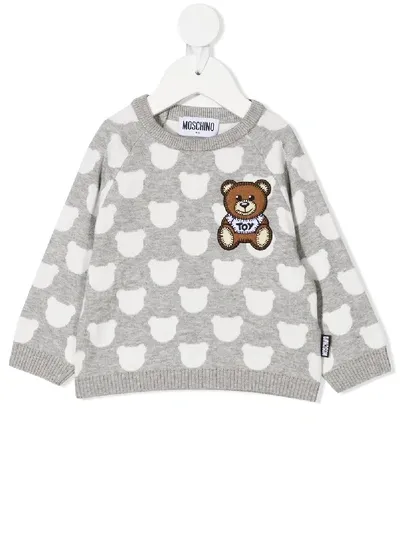 Moschino Babies' Teddy Bear-print Sweatshirt In Grey