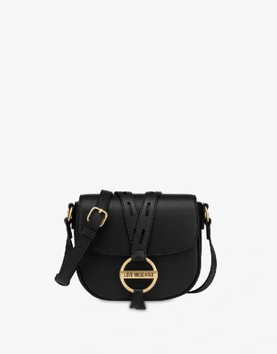 Love Moschino Round Buckle Shoulder Bag In Black