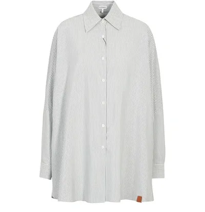 Loewe Batwing Sleeve Stripe Shirt In White